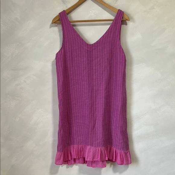 Marina Gigli pink made in italy linen cotton blend open back shift dress - Picture 1 of 8